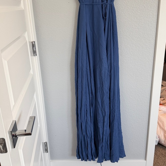 Lulus Heart of Marigold Denim Blue Wrap Maxi Dress - Picture 5 of 13